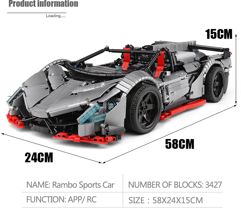 XINYU XQ1003 Lamborghini Poison Sports Car Building Bricks Toy Set