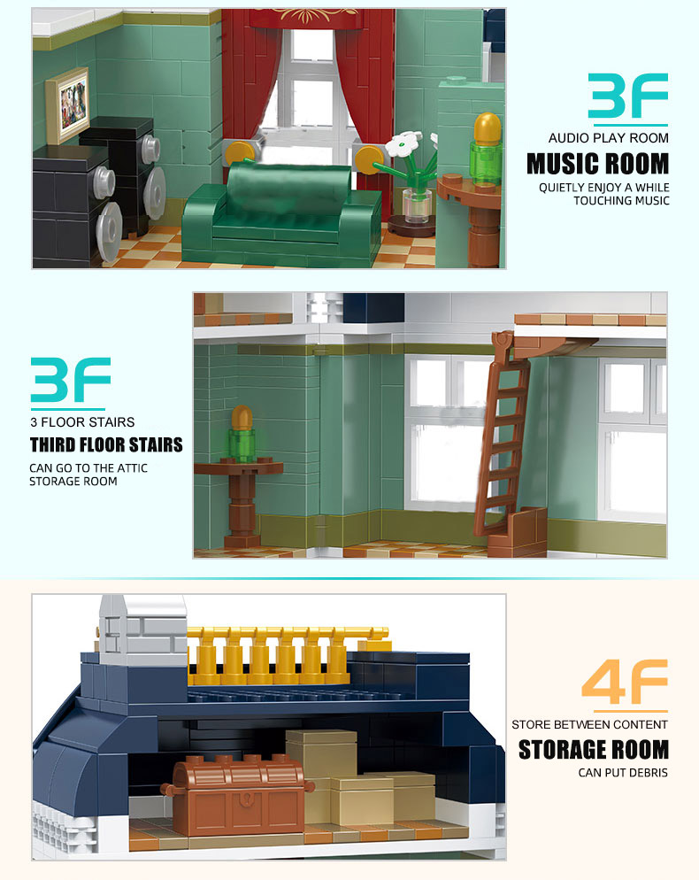 XINYU YC20008 City Street View Series Musical Instrument Store Building Bricks Toy Set