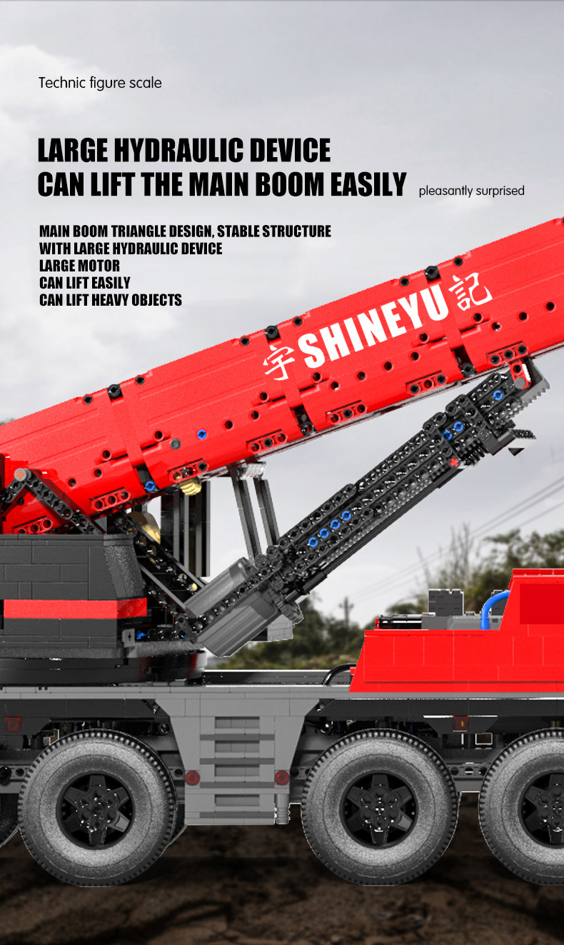 XINYU YC22003 Engineering Series Electric Remote Control Large Mobile Crane Building Bricks Toy Set