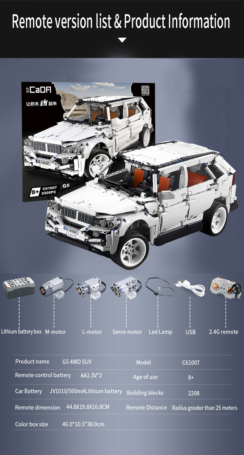 CaDA C61007 G5 SUV 4WD Geländewagen Bausteine Spielzeugset