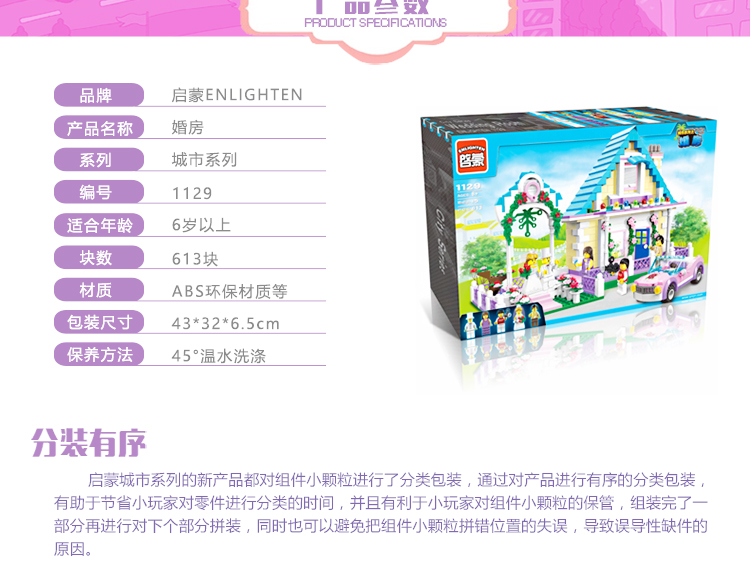 ENLIGHTEN 1129 Wedding Room Building Blocks Set