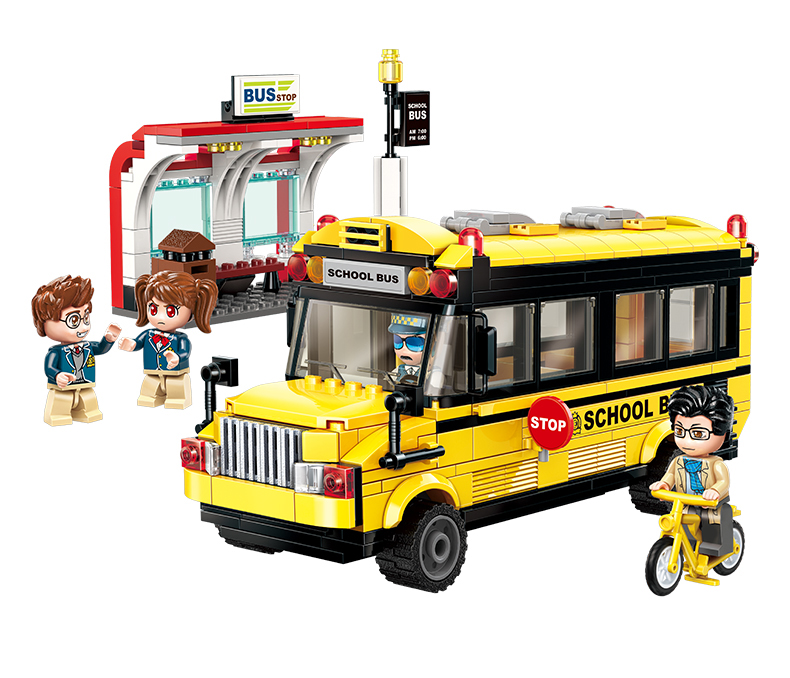 ENLIGHTEN 440 pcs Kids Building Toys Blocks DIY Puzzle School Bus 1136 