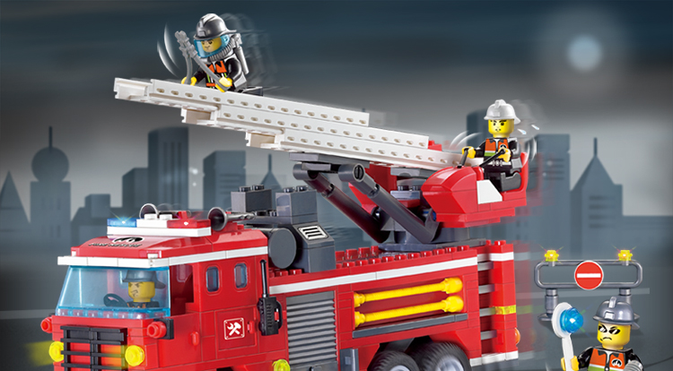 ENLIGHTEN 904 Three Bridge Fire Engines Building Blocks Set