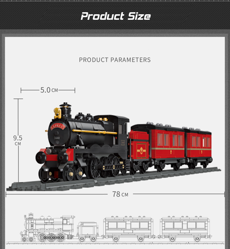 JIE STAR 59002 The GWR Steam Train Building Block Toy Set