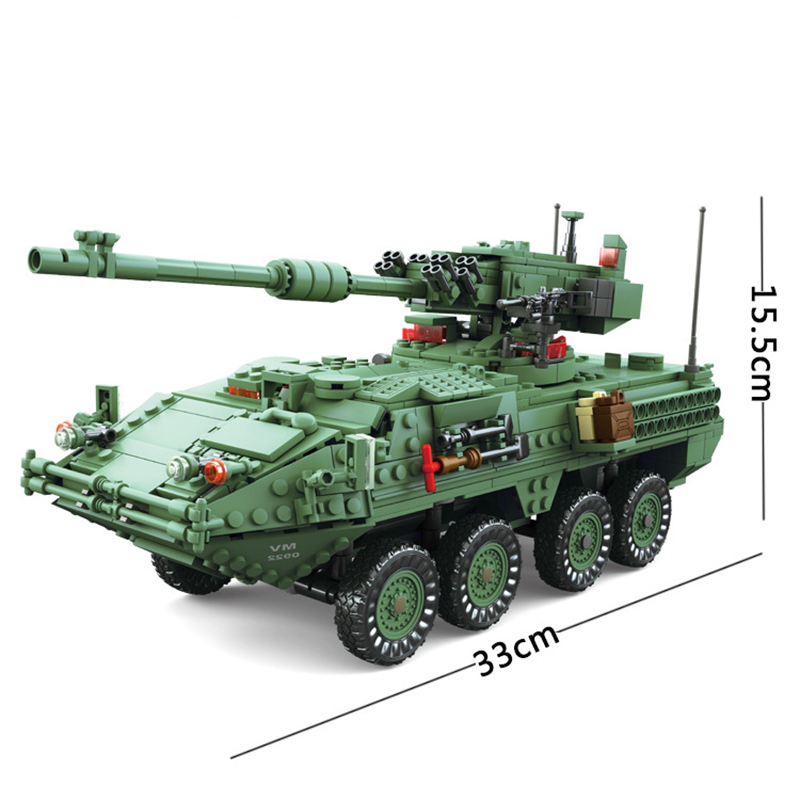 KAZI The Stryker MGS-M1128 Tank Building Blocks Toy Set