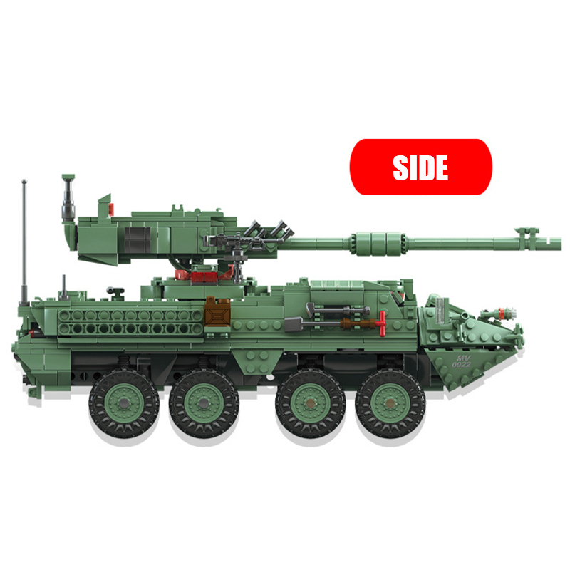 KAZI The Stryker MGS-M1128 탱크 빌딩 블록 장난감 세트