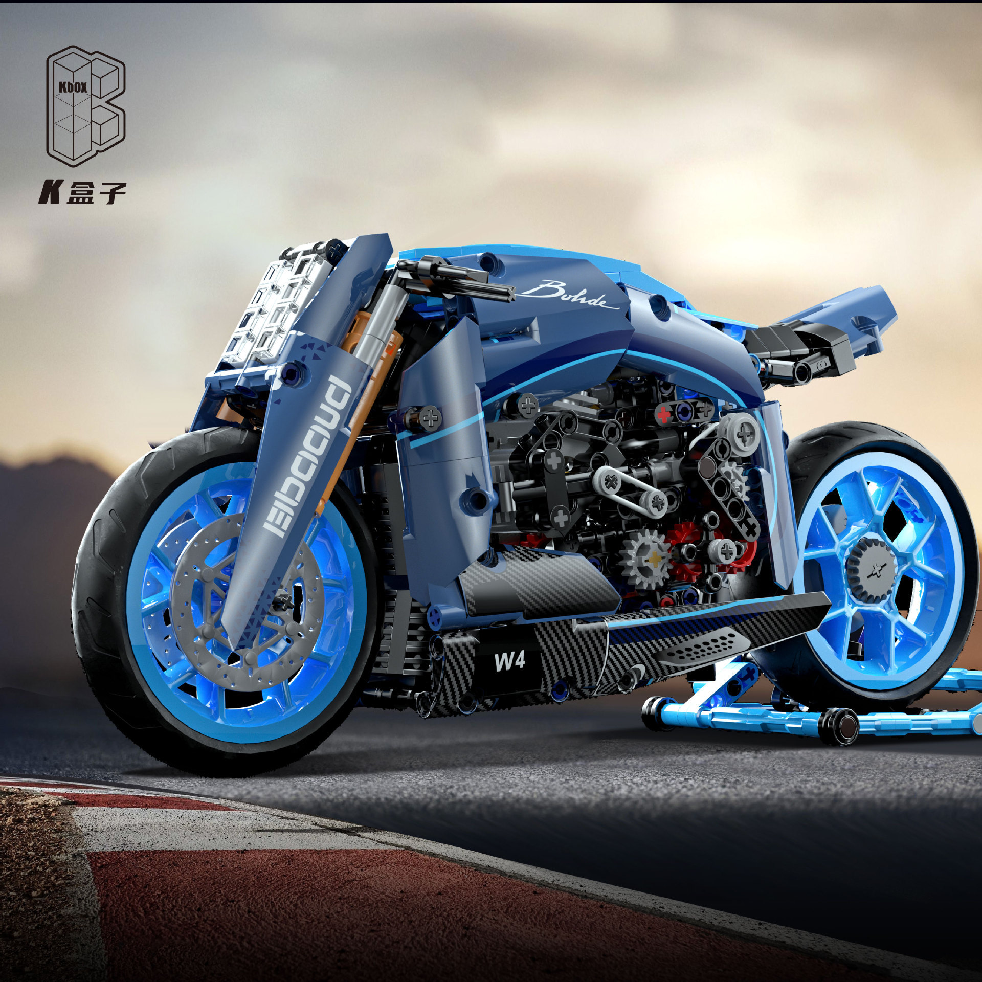 K-BOX 10217 Bugatti Motorcycle Building Block Toy Set