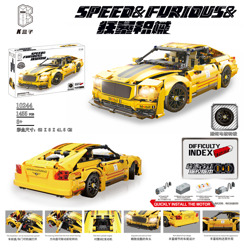 KBOX 10244 Serie mecánica Bentley Juego de juguetes de bloques de construcción de automóviles