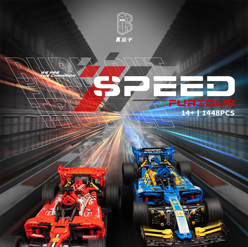 KBOX 10295 Red Ferrari F1 Fórmula Racing Technology Machinery Series Juego de bloques de construcción de juguete