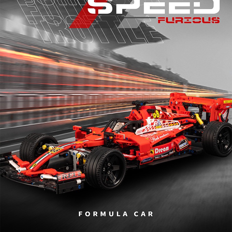 KBOX 10295 Red Ferrari F1 Fórmula Racing Technology Machinery Series Juego de bloques de construcción de juguete