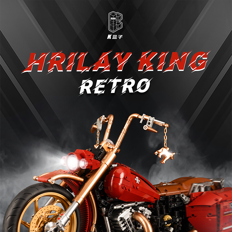 KBOX 10514 Retro Harley Motorcycle Technology Machinery Series Bausteine Spielzeugset