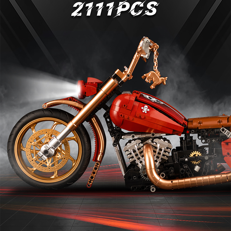 KBOX 10514 Retro Harley Motorcycle Technology Machinery Series Bausteine Spielzeugset