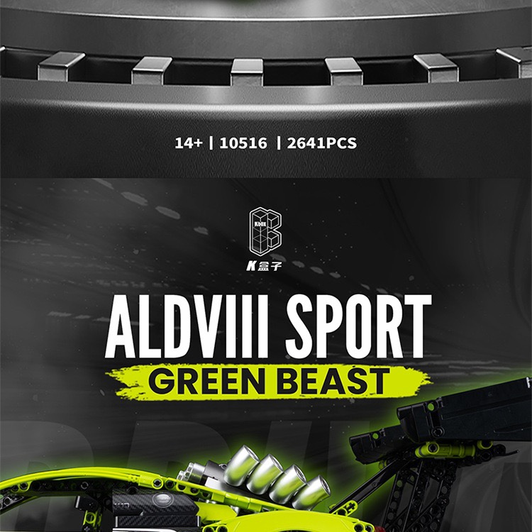 KBOX 10516 Aldviii Sports Green Beast Technology Machinery Series Building Blocks Toy Set