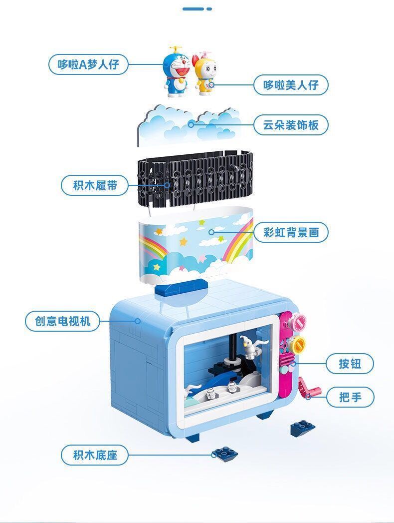 Keeppley K20408 Doraemon TV Building Blocks Toy Set