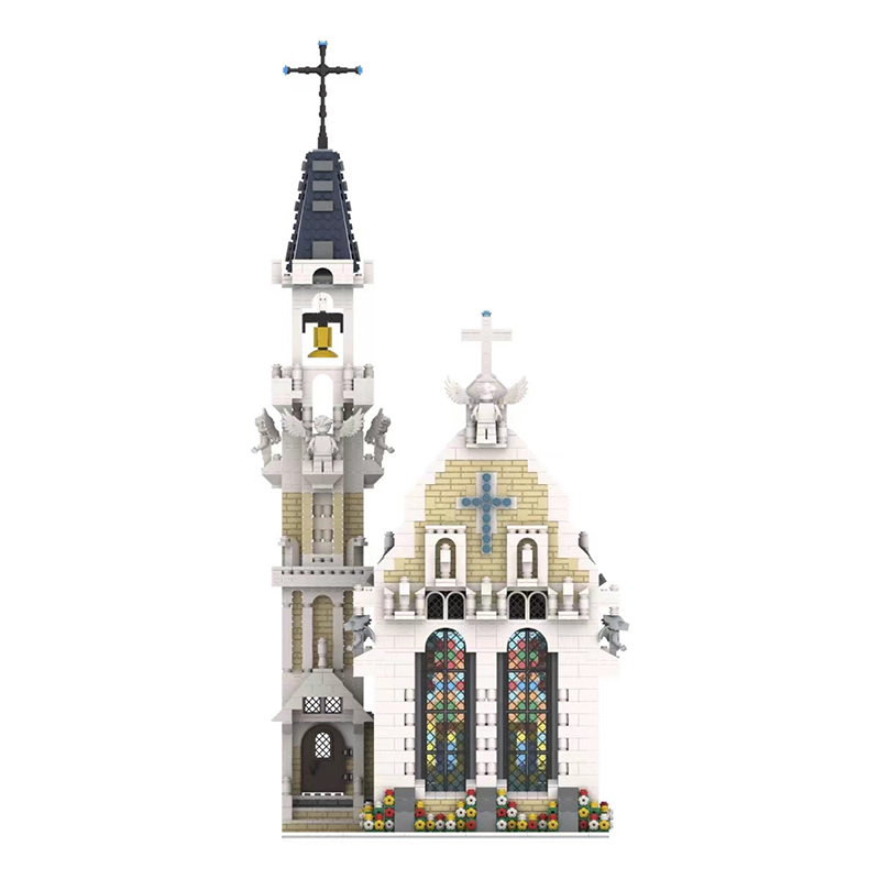 MORK 033006 Street View Series Medieval Church Building Block Toy Set