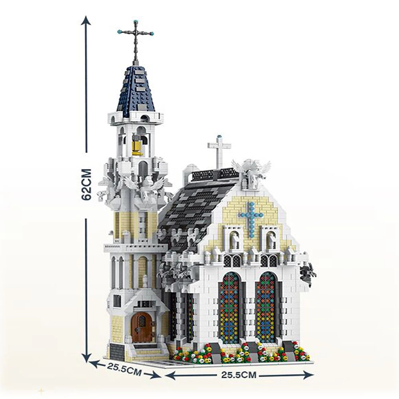 MORK 033006 Street View Series Medieval Church Building Block Toy Set