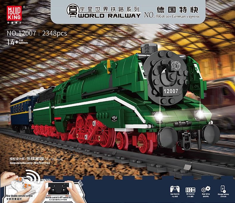 MORK 12007 Ensemble de jouets de blocs de construction de train express allemand de la série ferroviaire