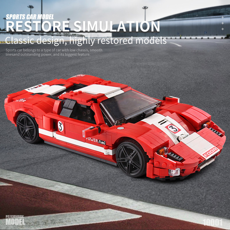 FORM KÖNIG 10001 Red Phanton Fords GT Rennwagen Bausteine Spielzeugset