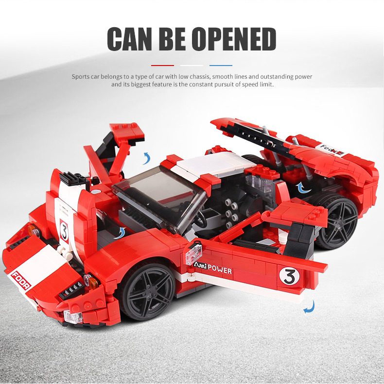 FORM KÖNIG 10001 Red Phanton Fords GT Rennwagen Bausteine Spielzeugset