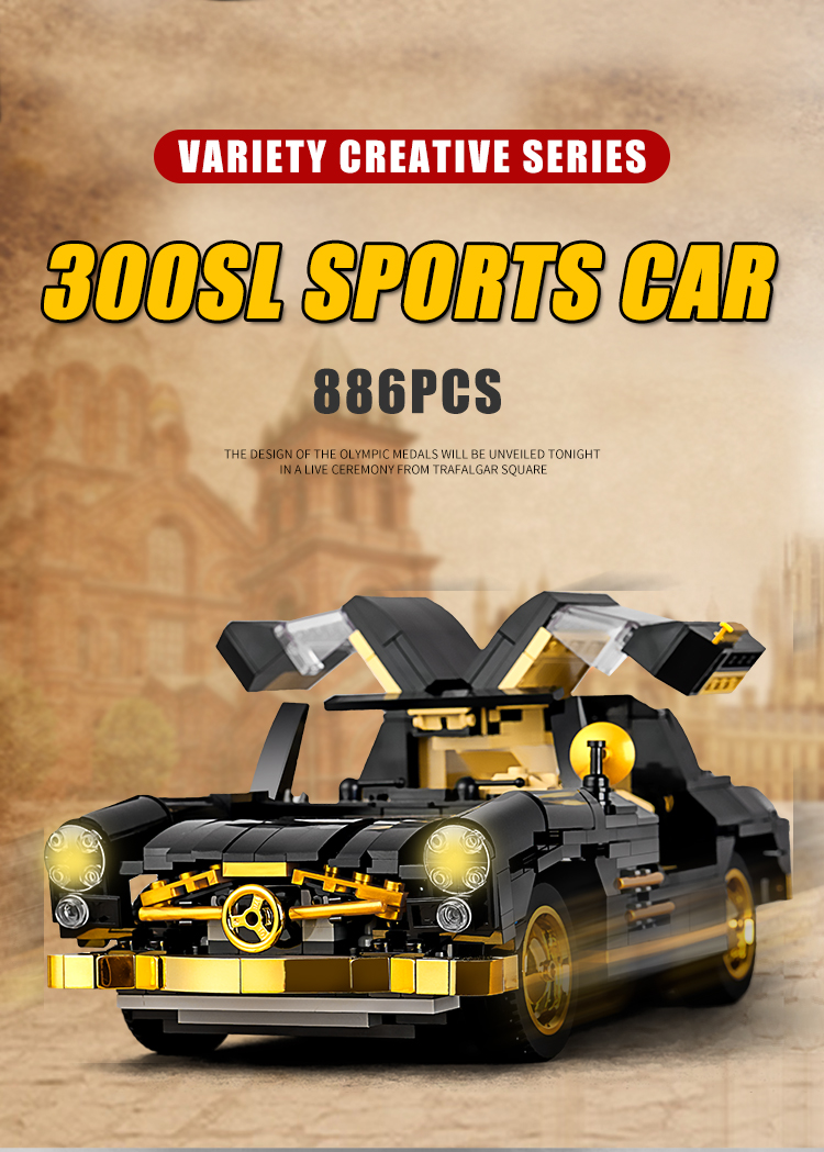 MODULKÖNIG 10005 Vielfalt Kreative Serie 300SL Sportwagen Bausteine Spielzeug-Set