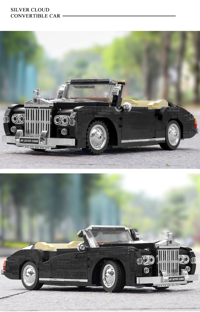 MOLD KING 10006 Vielfalt Kreative Serie 1964RR Silber Cloud Auto Bausteine Spielzeug Set