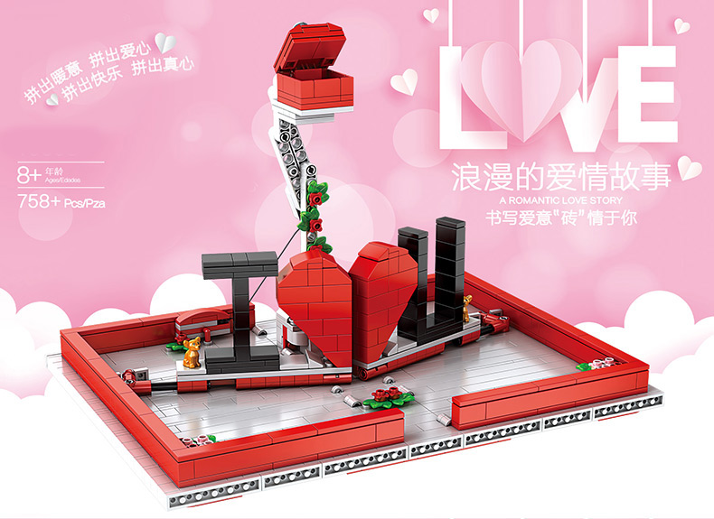 MOULD KING 10008 Romantic love Story Building Blocks Toy Set