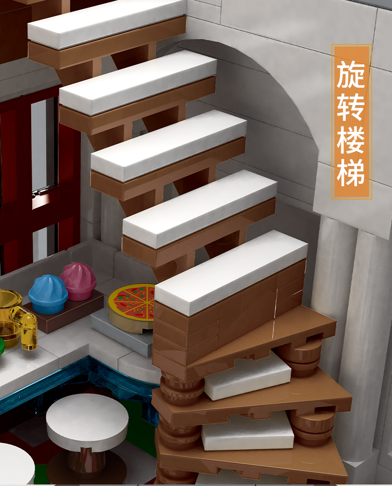 MOULD KING 11003 Paradise Corner Restaurant MKINGLAND Building Blocks Toy Set