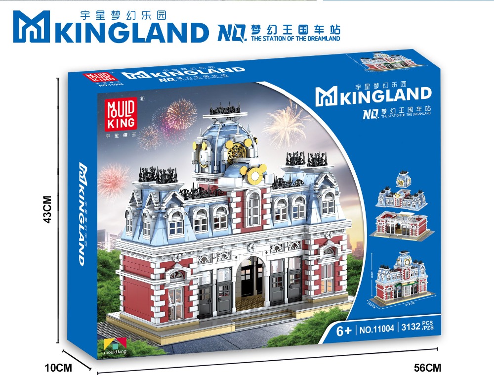 MOULD KING 11004 The Station of The Dreamland Castle Building Blocks Toy Set