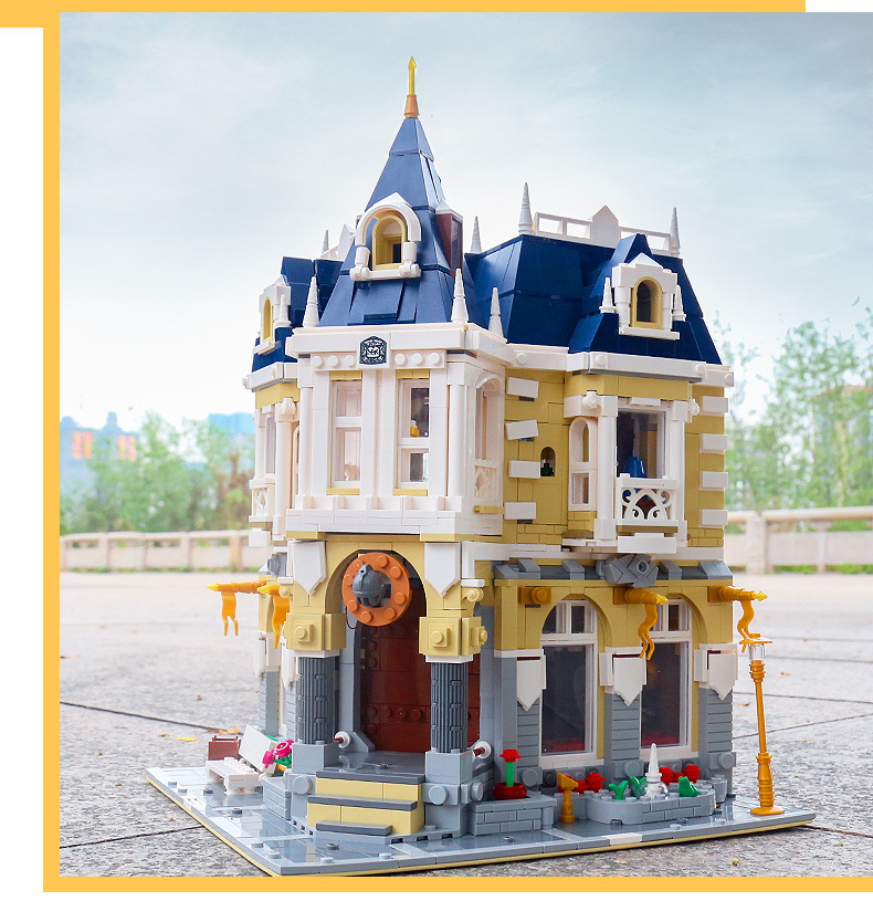 MOLD KING 11005 Street View-Serie Fantasyland Bekleidungsgeschäft mit LED-Bausteinen-Spielzeug-Set