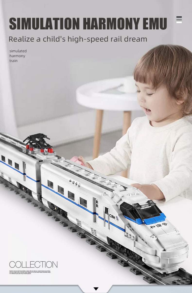 MOULD KING 12002 CRH2 High Speed Train Remote Control Building Blocks Toy Set