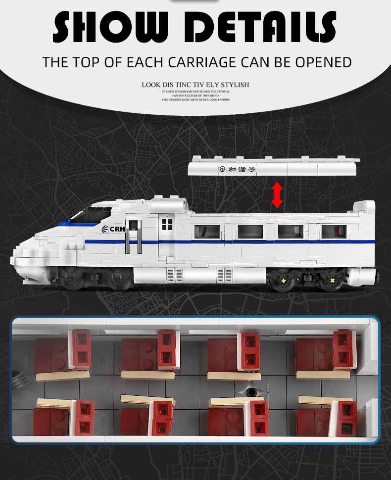 MOLD KING 12002 CRH2 고속 열차 원격 제어 빌딩 블록 장난감 세트