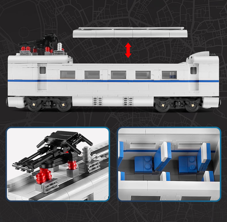 MOULD KING 12002CX CRH2 Carriage Building Blocks Toy Set