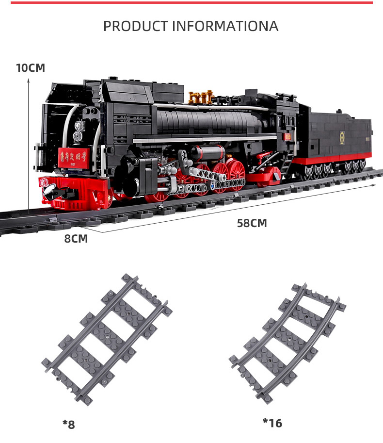 Construcción de tren de carbón Molde King 12003 Conjunto de Juguetes MOC-Pre-orden 