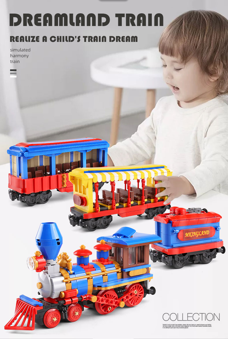 MOULD KING 12004 MKingLand Dream Train Remote Control Building Blocks Toy Set