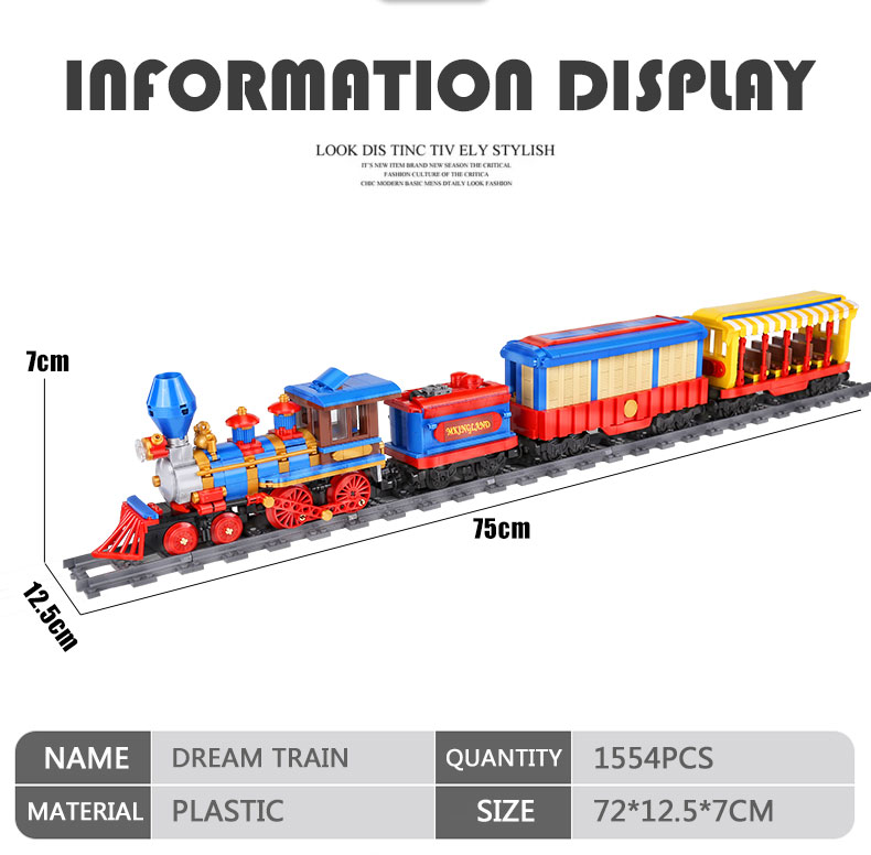 MOULD KING 12004 MKingLand Dream Train Remote Control Building Blocks Toy Set