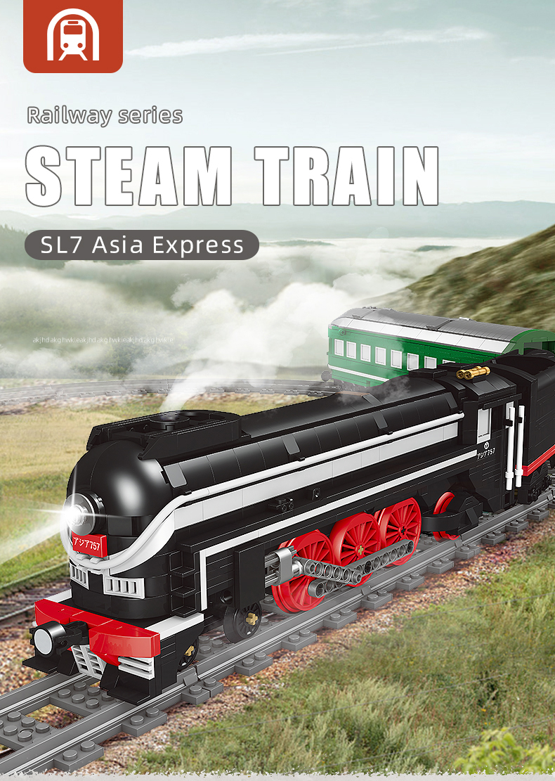 MORK 12005 Serie ferroviaria SL7 Asia Express Rail Train Building Block Toy Set