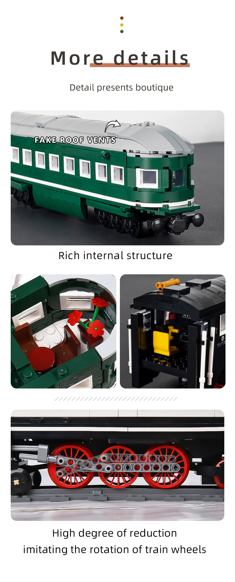MORK12005鉄道シリーズSL7アジアエクスプレス鉄道ビルディングブロックおもちゃセット