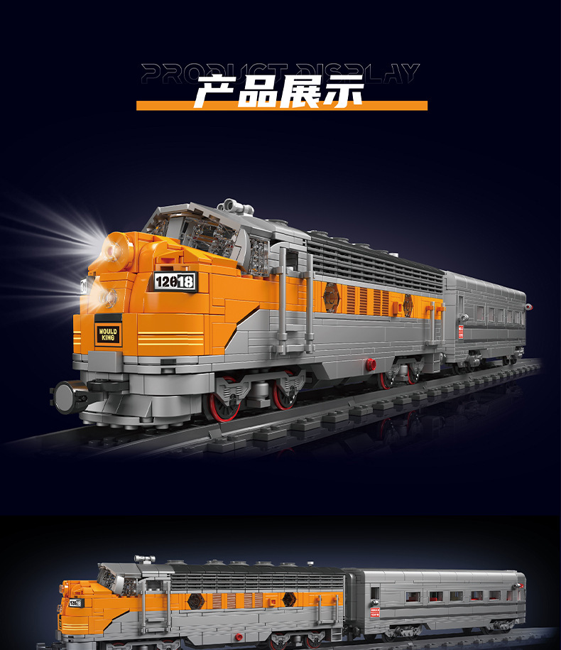 Mould King 12018 EE. UU. EMD F7 WP locomotora diésel juego de bloques de construcción de juguete