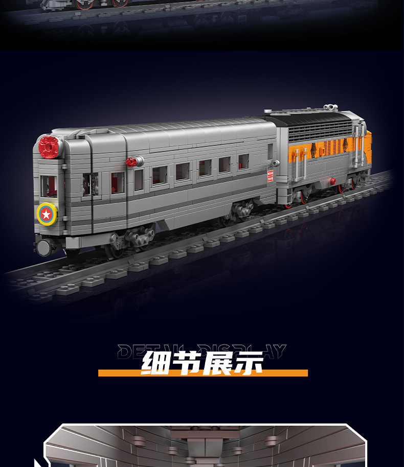 Mould King 12018 EE. UU. EMD F7 WP locomotora diésel juego de bloques de construcción de juguete