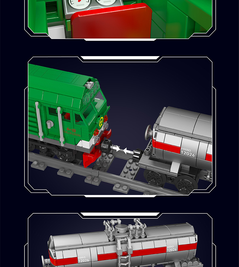 Mould King 12026 HXN 3 Diesel Locomotive Building Blocks Toy set