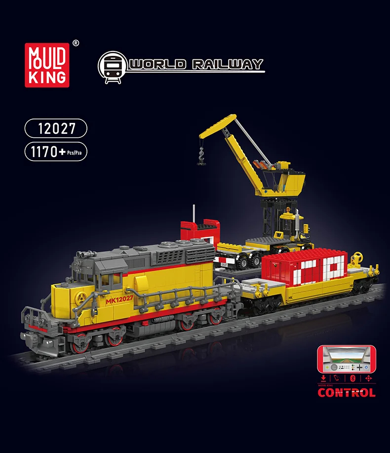 Mould King 12027 SD40-2 Diesel Locomotive Building Blocks Toy set
