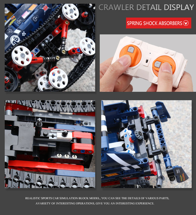MOLD KING 13026 기술 RC 추적 레이서 빌딩 블록 장난감 세트