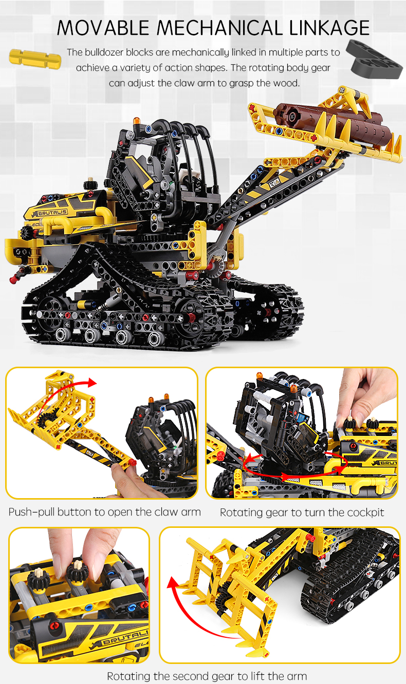 MOLD KING 13034 추적 로더 빌딩 블록 장난감 세트