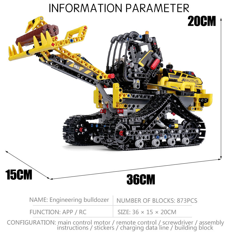 MOULD KING 13034 Tracked Loader Building Blocks Toy Set