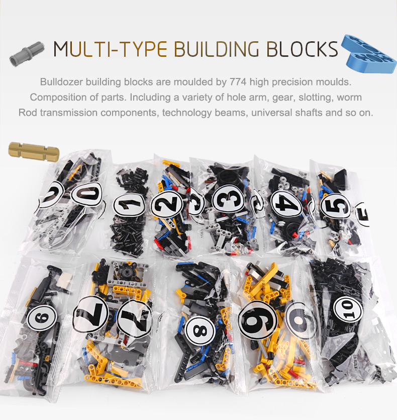 MOLD KING 13034 추적 로더 빌딩 블록 장난감 세트