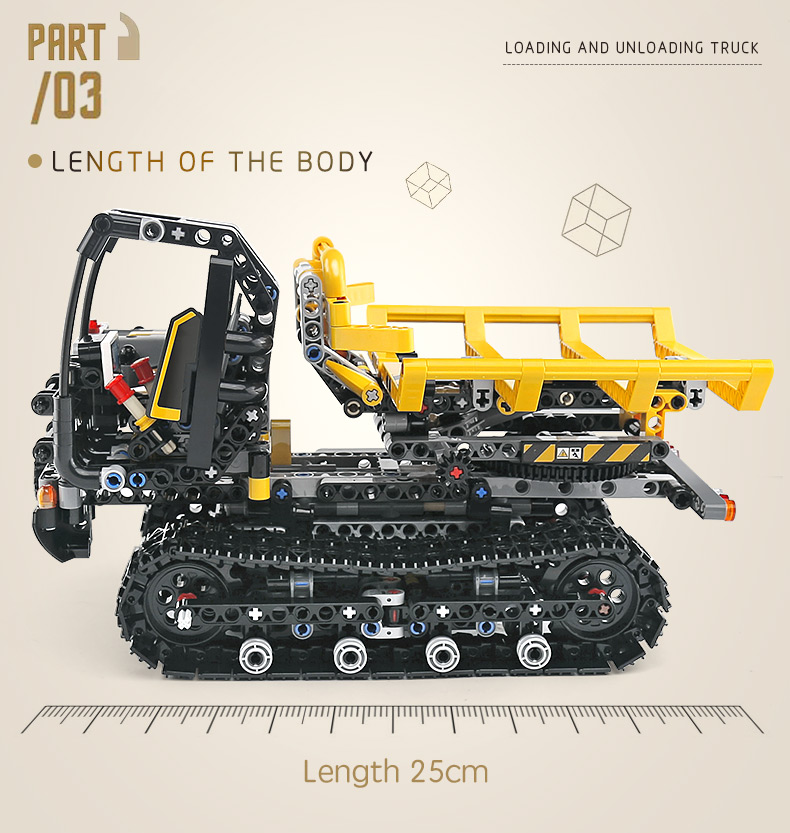 MOLD KING 13034 추적 로더 빌딩 블록 장난감 세트