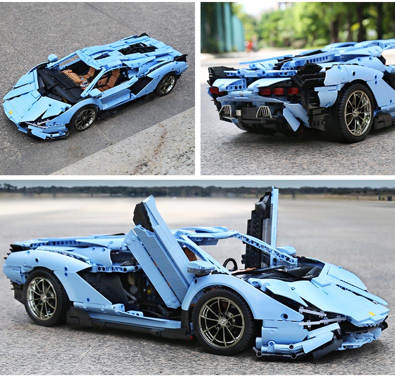 FORMKÖNIG 13056 Lamborghini Sian FKP 37 Blaue Bausteine Spielzeugset