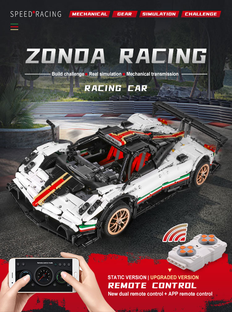 Mould King 13060 Pagani Zonda R Baustein-Spielzeug-Set