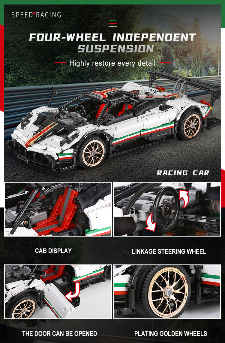 Mould King 13060 Pagani Zonda R Baustein-Spielzeug-Set