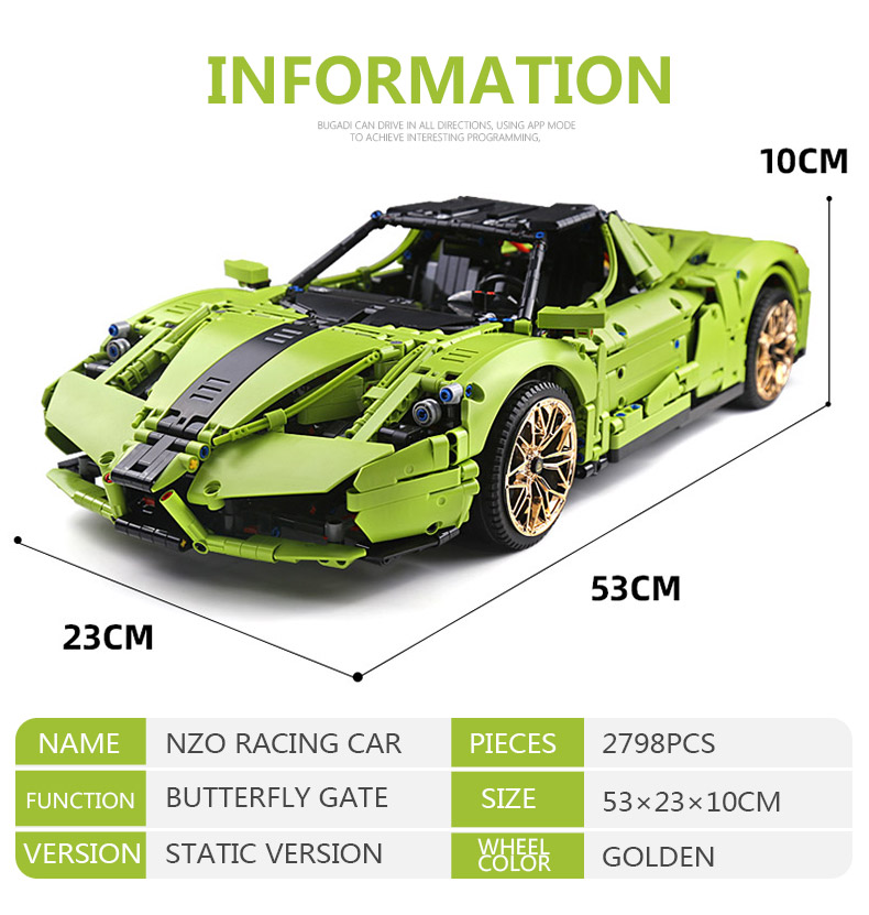 MOLD KING 13074 Serie de modelos de coches Enzo Sports Car Building Blocks Toy Set